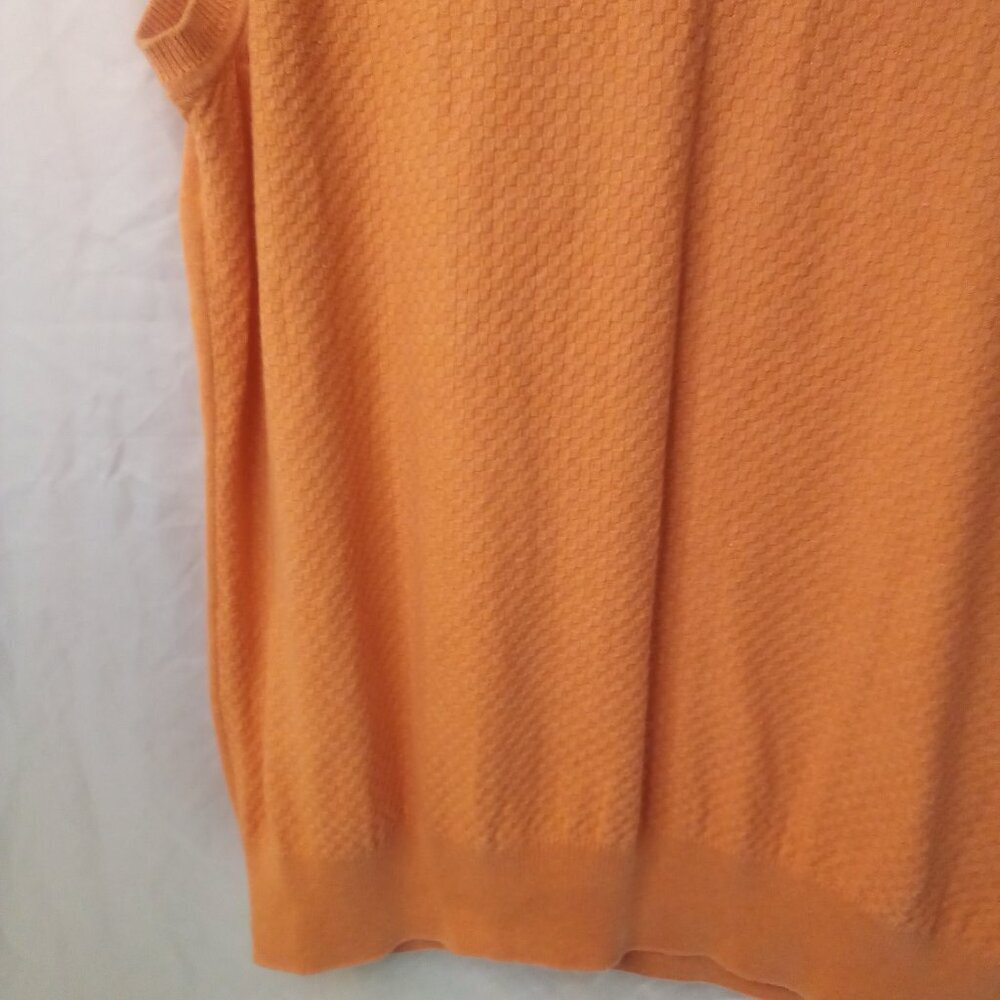 Alan Flusser Sweater Vest Men XL Sleeveless Golf Textured Orange - Picture 5 of 12